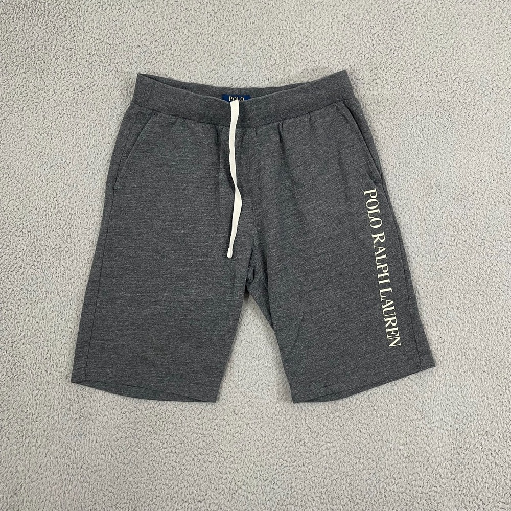 Polo Ralph Lauren Sleepwear Shorts Men L Gray Adjustable Waist Spell out Lounge